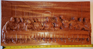 The Last Supper - African Mahogany, 24" by 12"